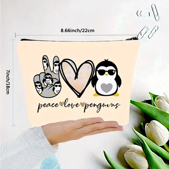 PENGUIN MAKEUP BAGS  NEW CHOICE OF DESIGN  2 SIDED ZIPPER TOP 4 DESIGNS - Picture 5 of 14